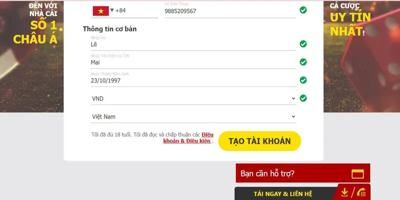 Bước 3: Xác minh thông tin đăng ký Bước 3: Xác minh thông tin đăng ký