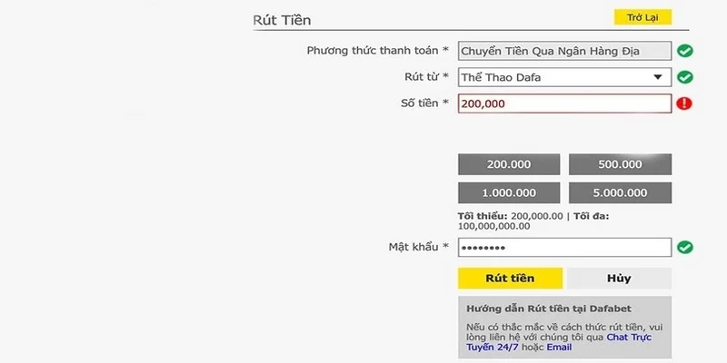 Thông tin để rút tiền từ Dafabet về ngân hàng Thông tin để rút tiền từ Dafabet về ngân hàng